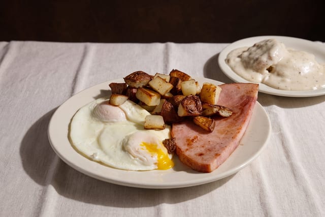 Eggs & Country Ham Steak.