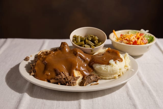 Open Face Roast Beef.