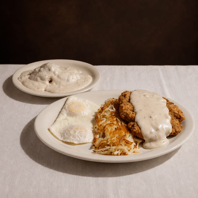 Eggs & Chicken Fried Steak.