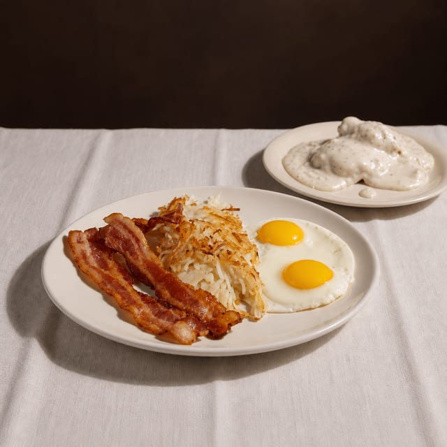 Two Eggs & Meat.