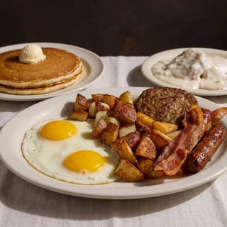 Eggs, Bacon, Sausage & Pancake